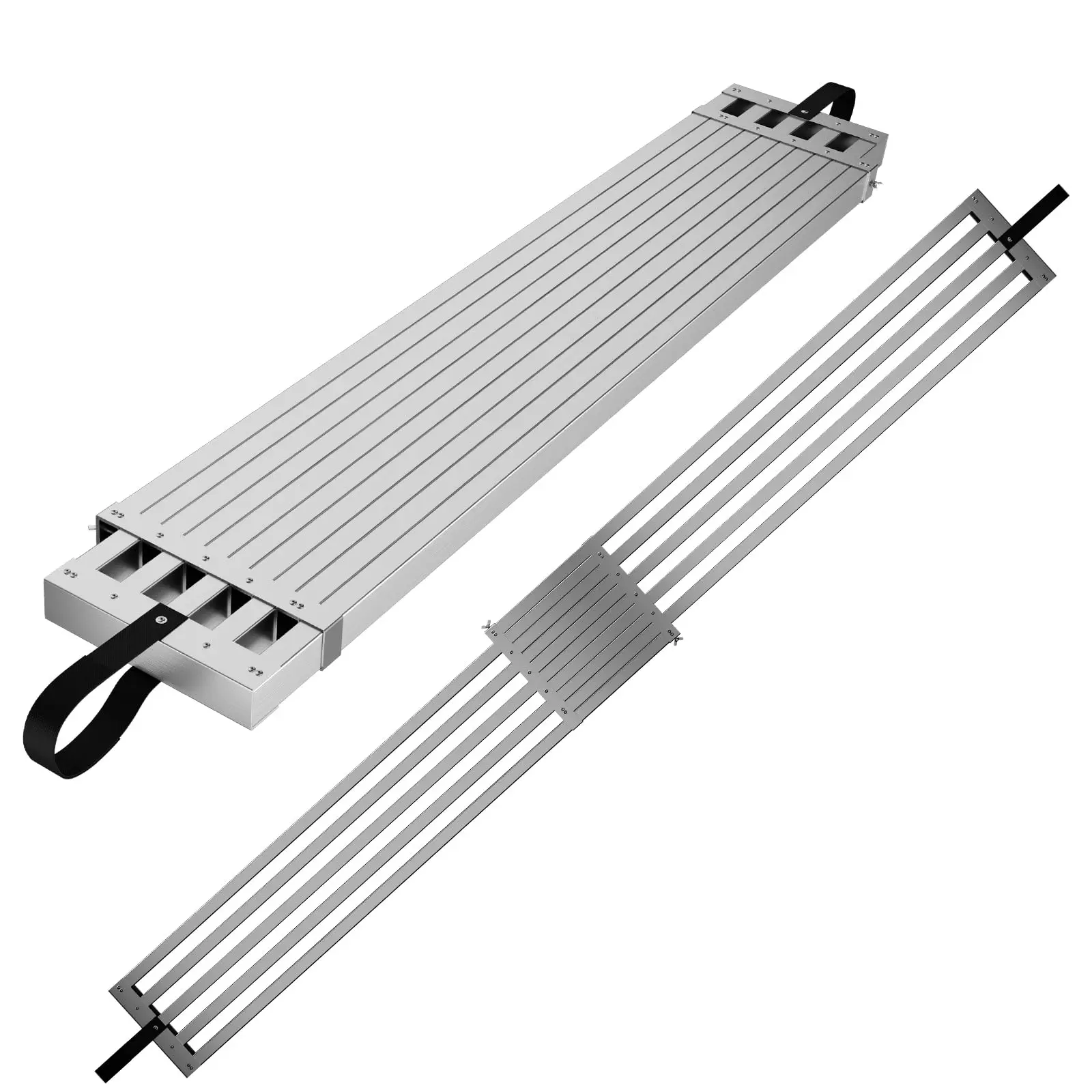 Garvee Adjustable Aluminum Work Plank with Telescoping Scaffold Board, 440lbs Capacity, Skid-Proof Platform, Extends from 8 to 15ft for Safe and Secure Ladder and Scaffold Access