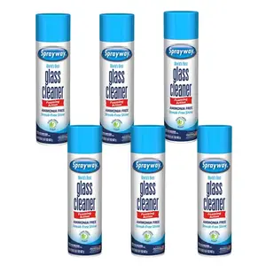 Sprayway 23 oz. Glass Cleaner, foaming glass cleaner, ammonia-free, streak-free shine, no drips, quick-drying, no rinsing, windows, mirrors, glass doors, shower doors, glass tables, car windows, fiberglass, crystal clean, dissolves grease, removes grime