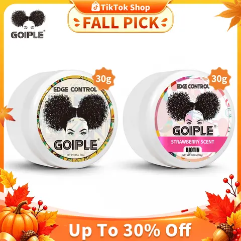 Goiple Female Organic Edge Control Wax (30g) - Adult Haircare Product, High Strength Hold, Non-Greasy, Non-Sticky, Smooth Hairline Edges Styling, Strawberry & Pineapple Scented Gel for Normal Hair