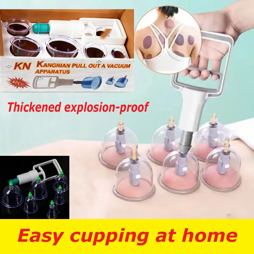 Cupping Set - Cupping Kit for Massage Therapy w/ 6 Cupping Therapy Set for Pain Relief Physical Therapy Body Vacuum Massage Cups with Pump