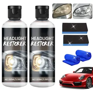 2024 Automotive Headlight Lens Restorer Professional Car Cared Kit  Head Light Cleaner For Cars Decontamination Repair Kit(