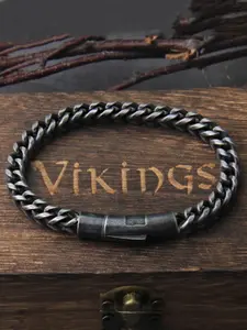 Men's Vintage Chain Bracelet, Punk Style Stainless Steel Wrist Jewelry for Party, Daily Clothing Decor, Trendy All-match & Exquisite Jewelry for Birthday Gift