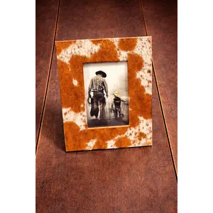 Myra Brown/ White Cowhide Picture Frame