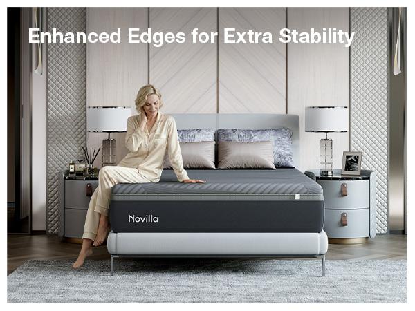 Novilla AiryFlow Memory Foam Mattress- Cool Night & Spinal Alignment, Pressure Relief & Motion Isolation, Green Tea-Infused, CertiPUR-US Certified, Medium Firm