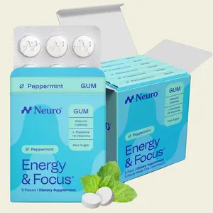 Neuro Peppermint Energy & Focus Gum/Mints - Sugar Free with Natural Caffeine, L-theanine, Vitamin B12 & Vitamin B6 Neuro Peppermint Energy & Focus Gum/Mints - Sugar Free with Natural Caffeine, L-theanine, Vitamin B12 & Vitamin B6