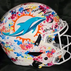 Miami Dolphins Ricky Williams Autographed Limited Edition 9/34 Custom Hydro Dipped Authentic Full Size Speed Flex Helmet with Multiple Inscriptions (Radtke)