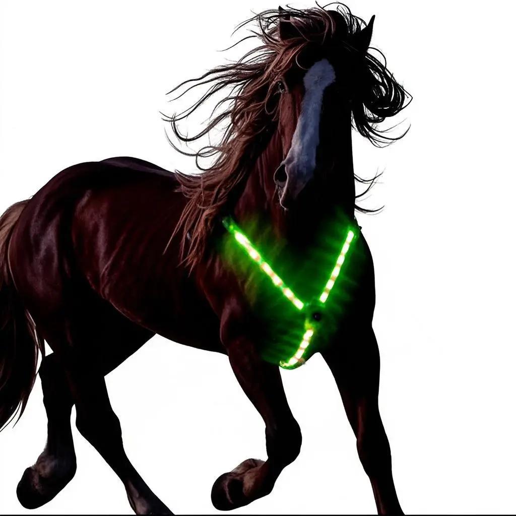 1set Adjustable Straps for Horse Outdoor Training Harness with USB Rechargeable LED Lights 1set Adjustable Straps for Horse Outdoor Training Harness with USB Rechargeable LED Lights