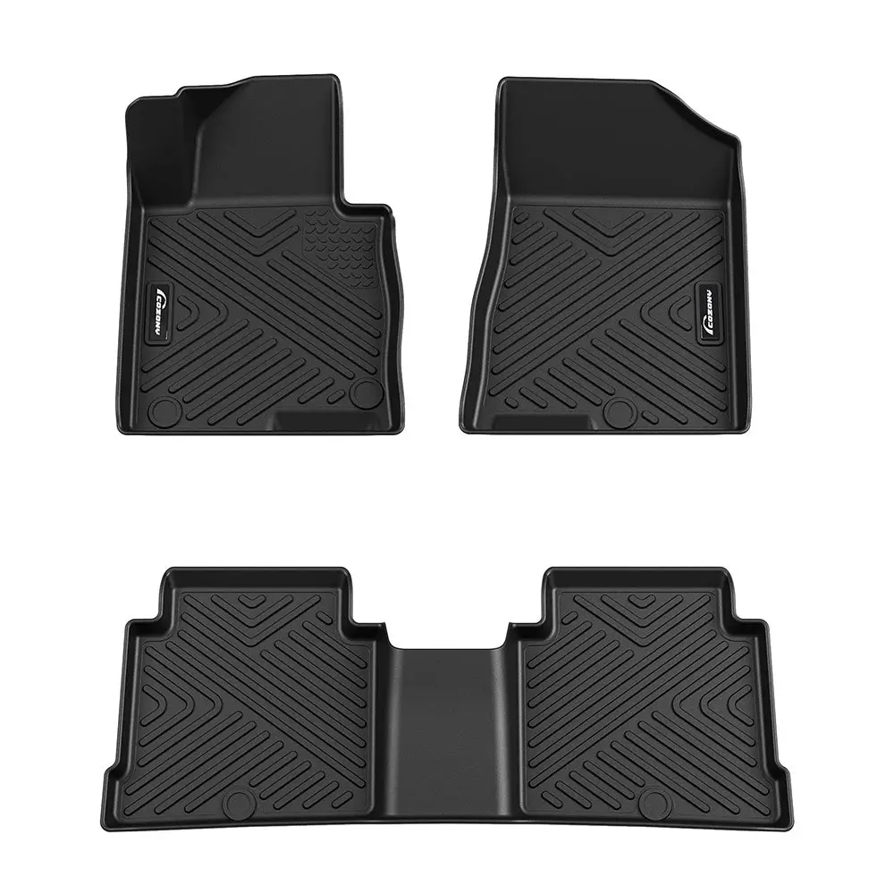GARVEE Anti Skid Floor Mats for 2015-2019 Hyundai Sonata & 2016-2020 Kia Optima - Durable Black Liners for Enhanced Protection and Comfort in Your Vehicle's Interior, Custom Fit, All Weather, Tpe
