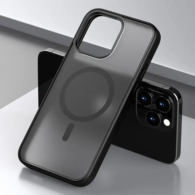 Phone Cases iphone 17 pro max phone case 17 16 15 14 13 12 Pro Max, 16E 16PLUS Supports Wireless Charging - [Military Grade Shockproof] Anti-vibration, Drop-proof Elegant Matte Semi-Transparent Hard PC Protective Case