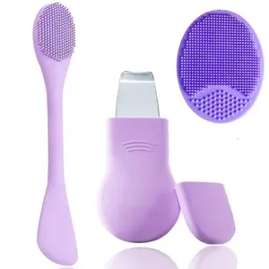 Facial Skin Care Tool Set, Silicone Exfoliating Brush, Deep-Cleansing Face Scraper, Blackhead Remover and Pore Cleansing Tools for Men and Women, Face Scrubber, Pore Scrubbing Brush