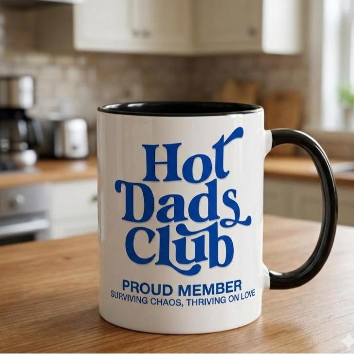 Hot Dad Club Ceramic Mug, New Dad Gift, First Father’s Day Present, Husband Gift Idea, Mens Drinkware Washable