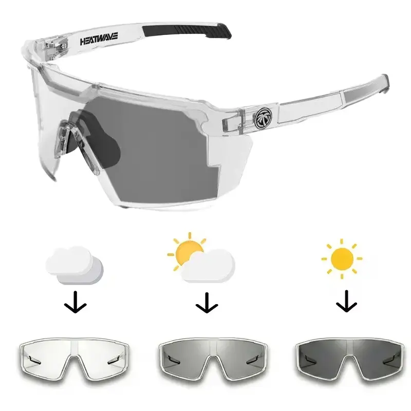 Men's Polarized Safety Glasses, Photochromic Z87+ Sports Wrap Anti-UV Sunglasses with UV400 Protection for Cycling and Driving, Anti-Uv Polarized Men's Sunglasses