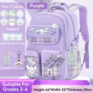 High-Quality Student Backpack, Large Capacity Waterproof Shoulder Bag, Ideal for Boys and Girls Aged 3-9, Includes Badges, Cards, Cartoon, Keychain