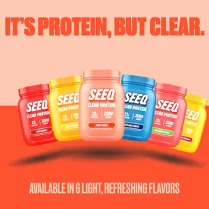 SEEQ Clear Protein Powder - 22g Whey Isolate - Zero Sugar & Lactose - Allergen Friendly - Bone Health - Post Workout Recovery - Fitness Endurance Supplement - Dietary