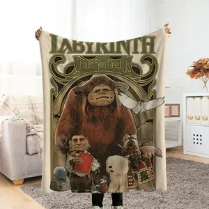 Labyrinth Themed Flannel Blanket - Soft & Cozy, Thick Fleece Blanket, Bedroom Throw, Couple-Exclusive Blanket, Extra-Large Sleeping Blanket, Living Room Blanket, Soft Warm Blanket