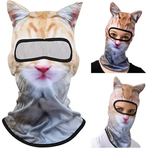 3D Cat Ski Balaclava Face Mask with Ears, Cute Cat Ski Mask for Skiing, Snowboarding, Festivals, Halloween Cosplay and Outdoor Party Wear – Yellow Protective Versatile Breathable Lightweight gift
