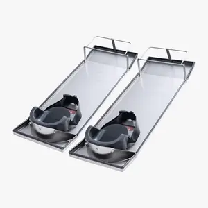 VEVOR Concrete Knee Boards Stainless Steel,  , 30'' x 10'' Concrete Sliders, Knee Boards For Concrete, Concrete Knee Pads Moving Sliders, with Knee Pads & Board Straps for Cement and Concrete Finishing