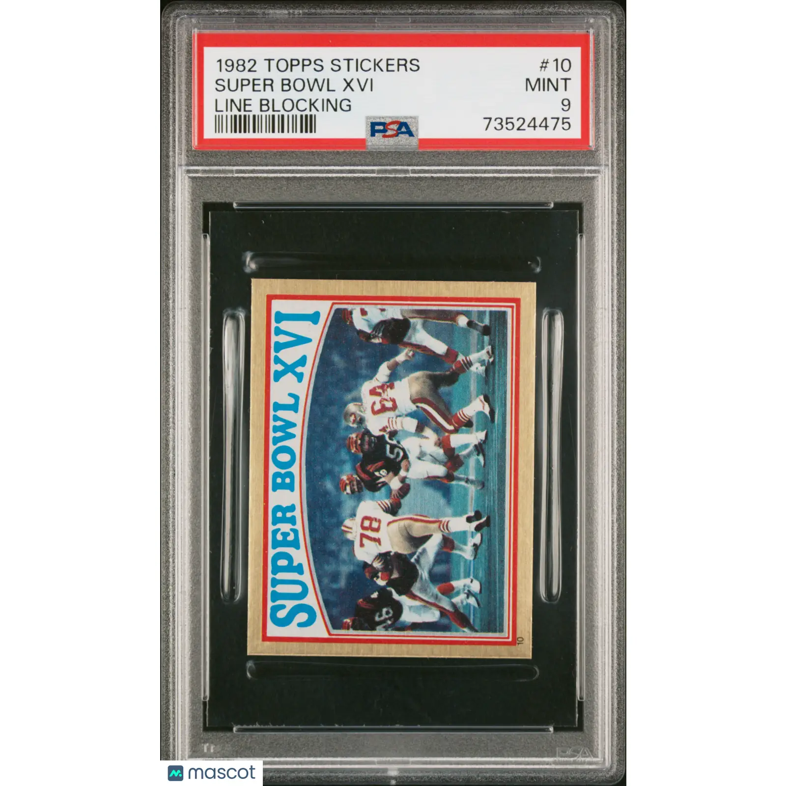 Super Bowl Xvi PSA 1982 Topps Stickers Football #10 9 73524475