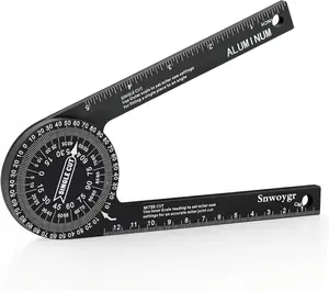 7 Inch Aluminum Miter Saw Protractor, Professional Angle Measuring Tool, Comes with Two Extra Straightedge Protractors for Woodworkers, Builders, Plumbers, Home DIY