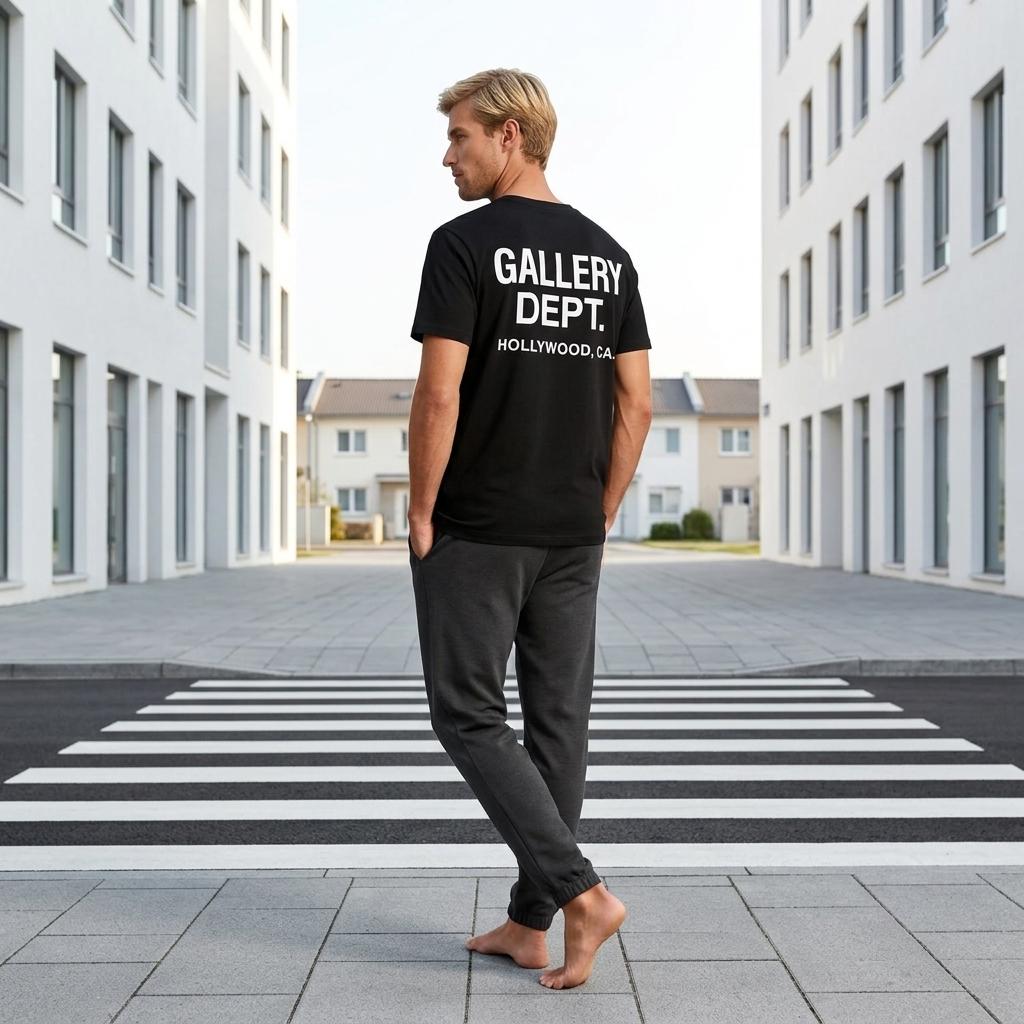 GALLERY DEPT T-shirt Classic Letter Slogan Skull Hand Bone Finger Print Short-Sleeved Casual T Shirt for Men and Women shirt