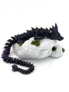 3d Printed Purple & Black Fade Medium size 16"  Crystal Dragon - Purple Black Fade Cinderwing Authorized Seller