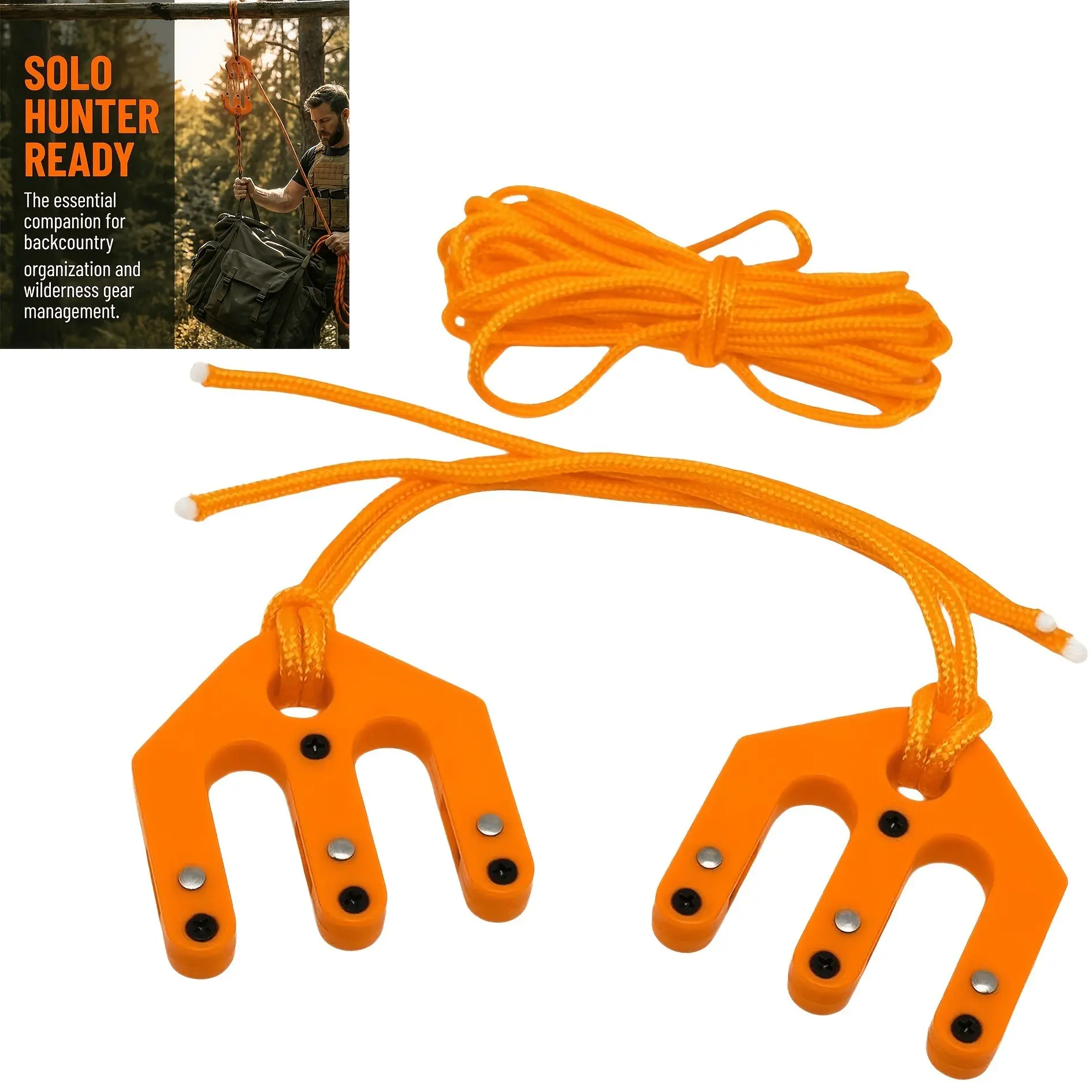 Ultra-Light Hunting Game Winch System, Portable Nylon Pulley Set, Compact Outdoor Hunting Tool, 1pc Game and Equipment Pulley Group, Gear