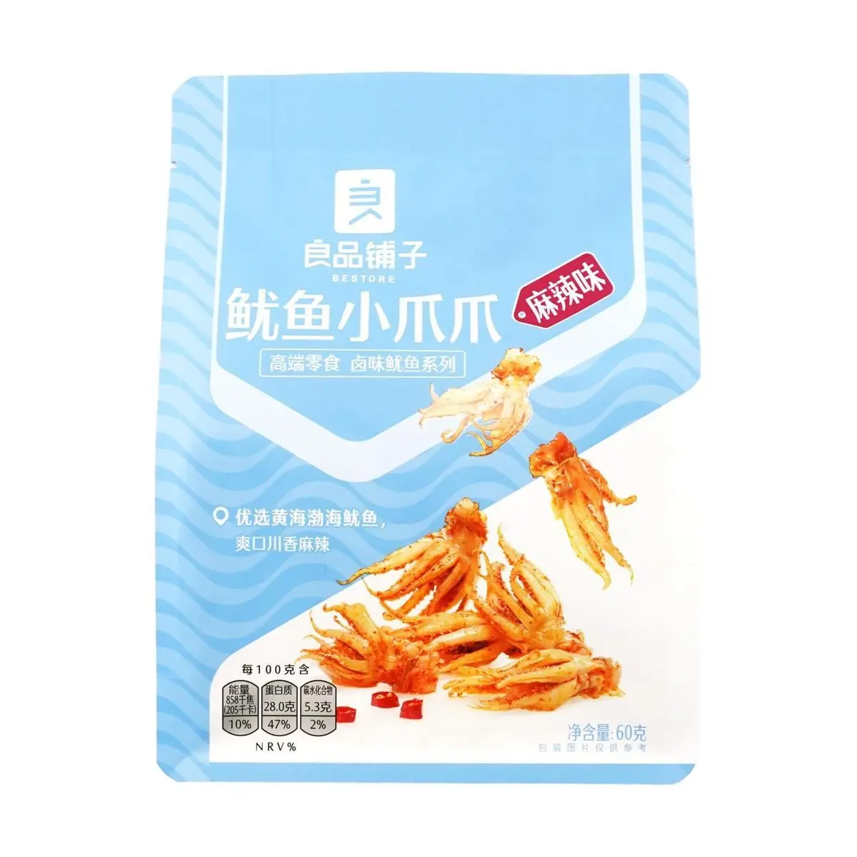 BESTORE Spicy Squid Snacks 60g - Deliciously Crunchy and Flavorful,High Protein Seafood, Guilt-Free Savory Treat, On-The-Go Snack