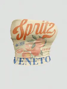 Sweetro Women's Summer Italia Veneto Cocktail Lemon Orange Fruit Print Cropped Camisole Top, Y2K Style, Suitable For Beach Vacation