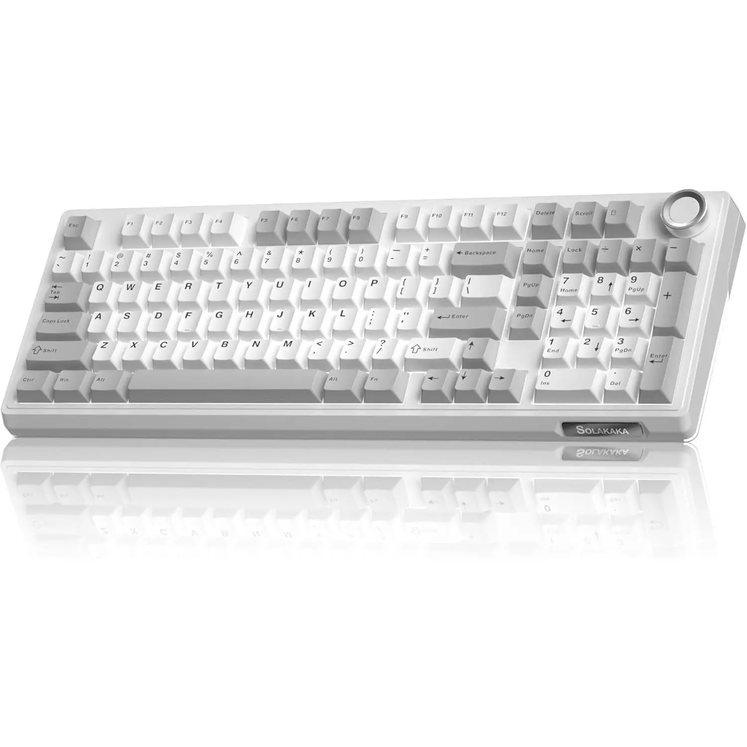 SOLAKAKA KI99 Pro Quiet Illuminated Mechanical Gaming Keyboard - 96% Hot Swappable Gasket Design, Silent Switches, Quick Wireless Connection, Creamy Color-Changing Keycaps, Customizable White Grey PC Accessory, Creamy Keyboards, Color-Changing Keycaps Key