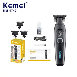 Professional Hair Clipper Kemei Km-1747, High-Speed Electric Shaver for Men, Home Use Barber Tool, High Quality Trimmer, New Model T Blade Design