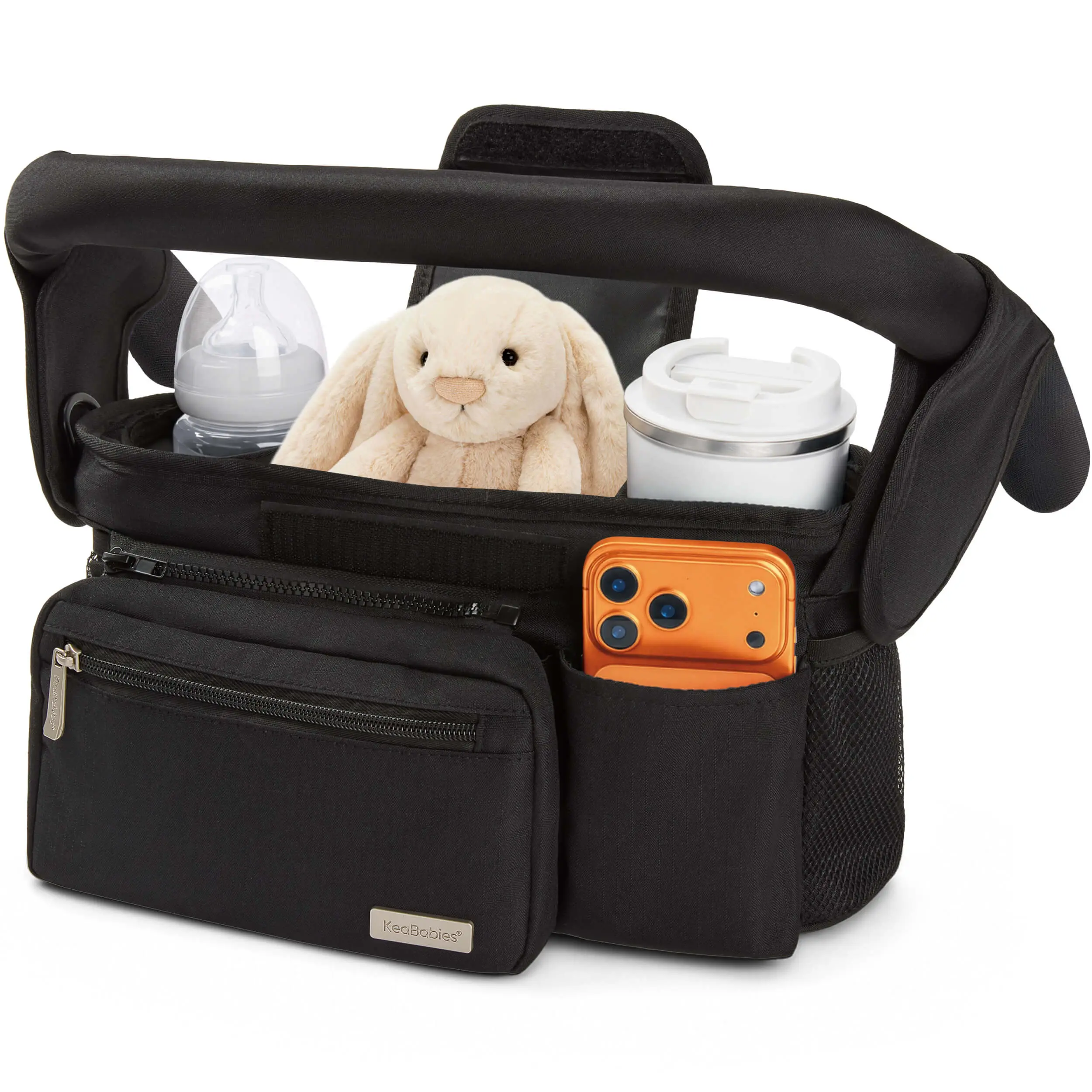 KeaBabies Stroller Organizer Bag, Stroller Caddy, Cup Holder, Stroller Bag Organizer, Wagon Accessories, Stroller Diaper Bag, Stroller Storage Bag, Universal Baby Stroller Caddy Basket