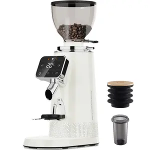 G3 Commercial Grade 64mm Flat Burr Coffee Grinder, 100 Grind Settings Electric Espresso Grinder with Single Dose, Touchscreen Display & Anti-Static Tech, All-Metal Stainless Steel Body, Ivory