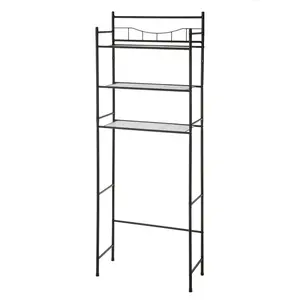 Over the Toilet 3-Shelf Steel Freestanding Storage Shelf Unit, Silver, Holds Up to 30 lb Capacity, Durable Design for Versatile Use