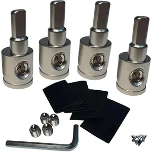 4PCS Heavy-Duty Brass Amp Input Reducers 1/0 Gauge to 4 Gauge, Durable Amp Connectors with Heat Shrink Tubing for Car Audio Accessories