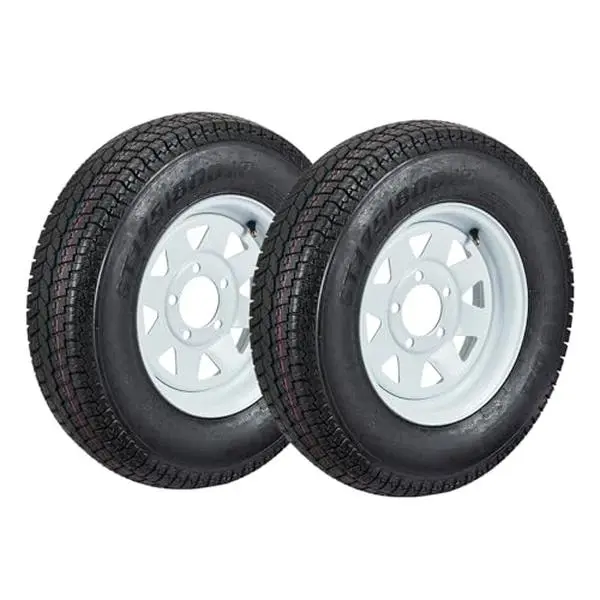 Garvee ST175/80D13 Trailer Tires with 13 in Rims, 5 Lug on 4.5 in, Load Range C, 6PR