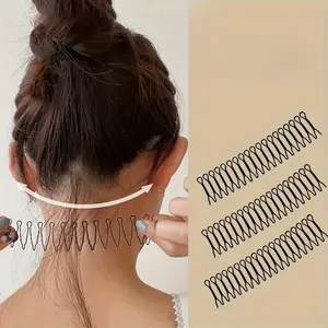 3pcs Solid Color Wavy Hair Pins Bangs Holders Bobby Hair Pins Broken Hair Finishing Clips Hair Styling Tools for Women and Girls