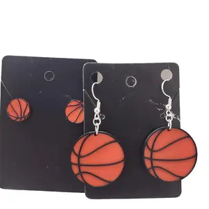 Basketball Earrings Dangle or Stud 3D Printed - Available in Various Designs