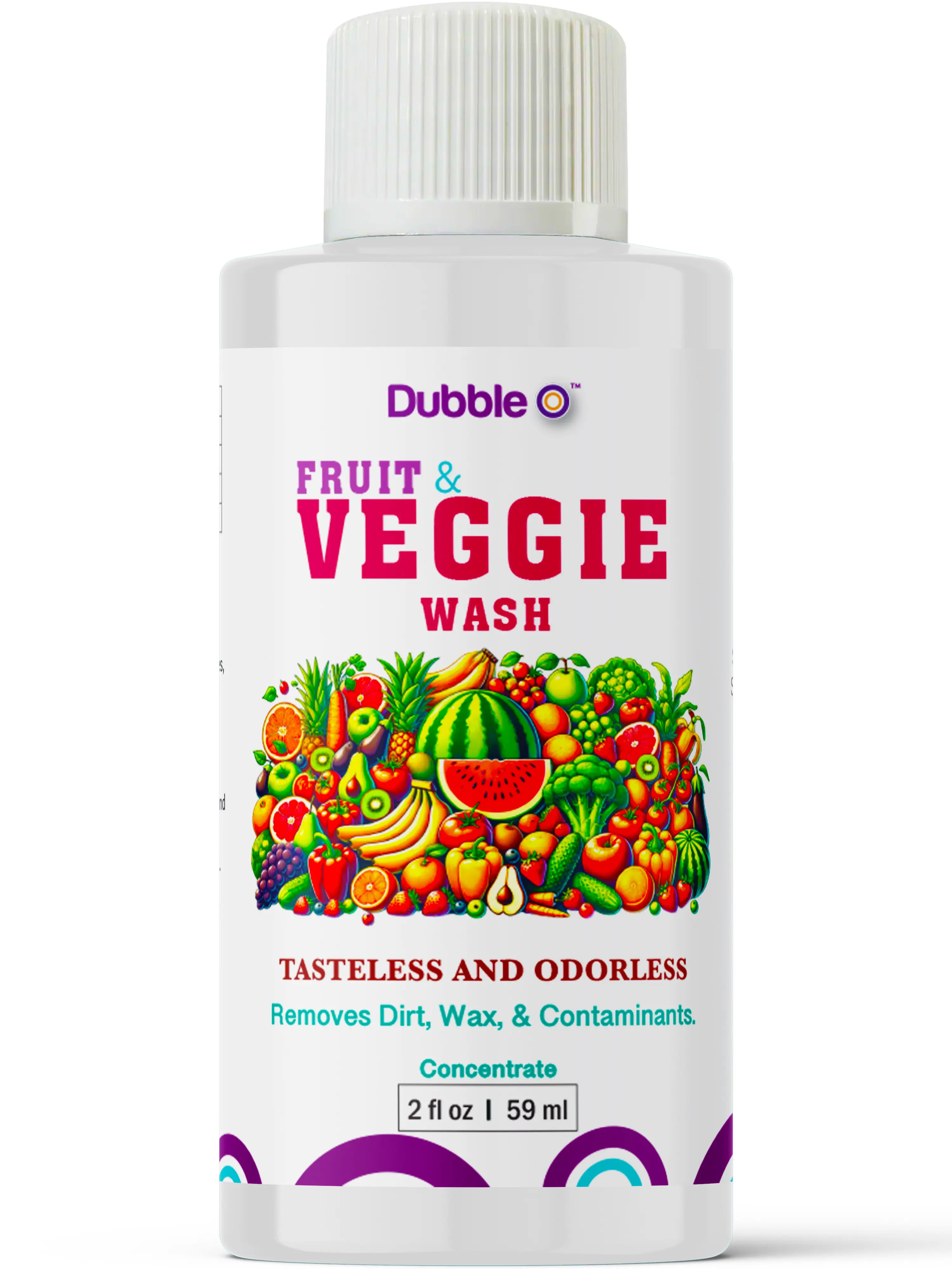 Fruit and Veggie Wash Concentrate - 2 fl. oz. ⦾ Makes 1 Full Gallon of Produce Wash When Diluted ⦾ Cleans Wax, Dirt, and Contaminants ⦾ Tasteless and Odorless ⦾ Cleaner Fruits and Veggies For Your Household
