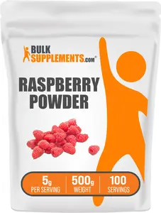 BulkSupplements Raspberry Powder - Edible - Natural Flavor Powders - Vitamin C - For Baking - Drinks Powder - 100g-1kg - 5g per Serving