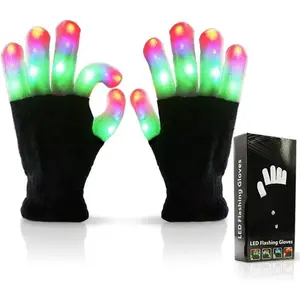 LED Light Up Rave Gloves for Adults & Teens, Flashing Party Accessories Gift Ideas​ for Halloween Christmas Dance