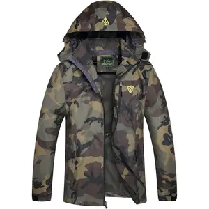 Mens Windproof Waterproof Lightweight Mountain Sport Hooded Windbreaker Raincoat