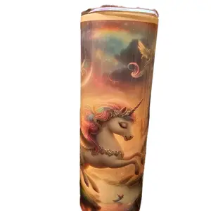 Unicorn 20oz Tumbler - Unique Design with Rainbow Accents for a Festive Drinkware Experience - Bottle