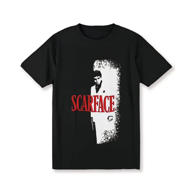 Scarface Movie Poster Graphic T-Shirt for Women, 100% Cotton Short Sleeve Casual Streetwear with Digital Print, Shortsleeve, Street Wear, Athletic, Classic Fitted, All Over Print, Full Print