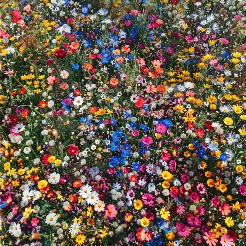 1000PCS Wildflower Seeds for Outdoor Planting, Large Pack Flower Seed Mix for Natural Garden Meadow, Bright Color Blooming Flowers, Easy to Grow for Beginners, Seeds Only Not Live Plants, Pollinator Garden