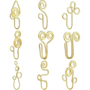9 12 Pcs African Nose Cuff Jewelry Non Piercing Fake Nose Ring Clip on Surgical Steel Faux Nose Piercing for Women