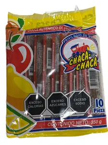 Chaca-Chaca Fruit Pulp Candy Sticks with Chili & Salt – 10 Count (12.35 oz / 350 g)