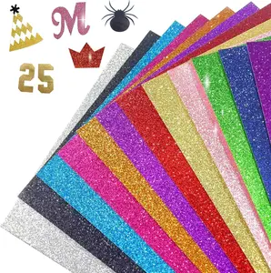 40 Sheets 20 Colors Glitter Cardstock, 250 GSM Colored Glitter Paper Card Stock for Cricut, No-Shed A5 Sparkly    Paper for Arts Crafts - Scrapbooking, Card Making, DIY, School Supplies