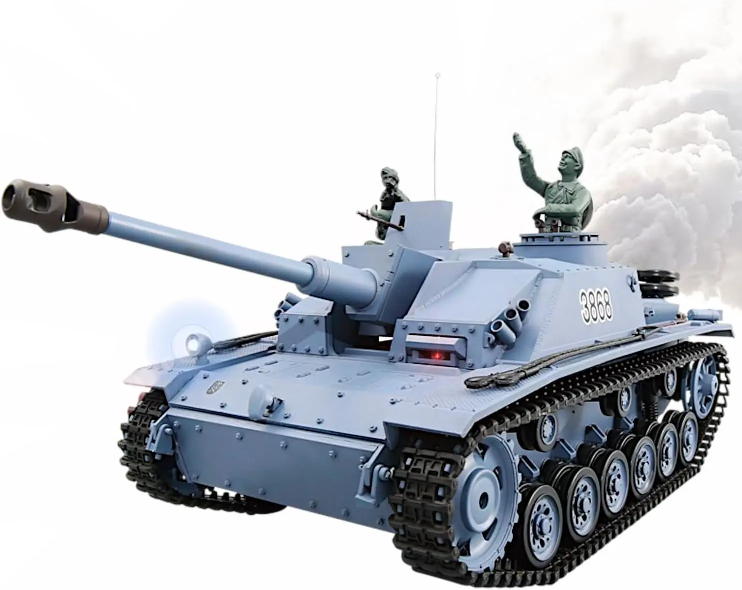 HengLong 3868 S Edition P Version 3868-1b 1/16 RTR RC Tank, WWII German StuG.III Ausf.G F8 Panzer Tank Destroyer Toy, Metal Build, 1800mAh Battery, Dual Battle System, Airsoft & Infrared Combat, Smoke, Sound, LED Lights, Recoil, 1 X Usb Charging Cable, Pl