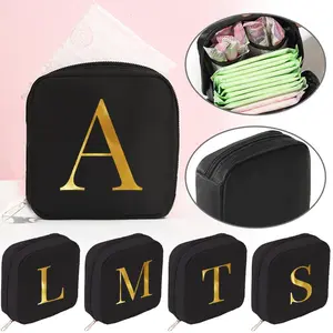 Letter Pattern Sanitary Napkin Storage Bag, 1 Count Portable Makeup Bag, Travel Makeup Bag, Suitable for Travel, Outings, Work, School, Travel Cosmetic Bags