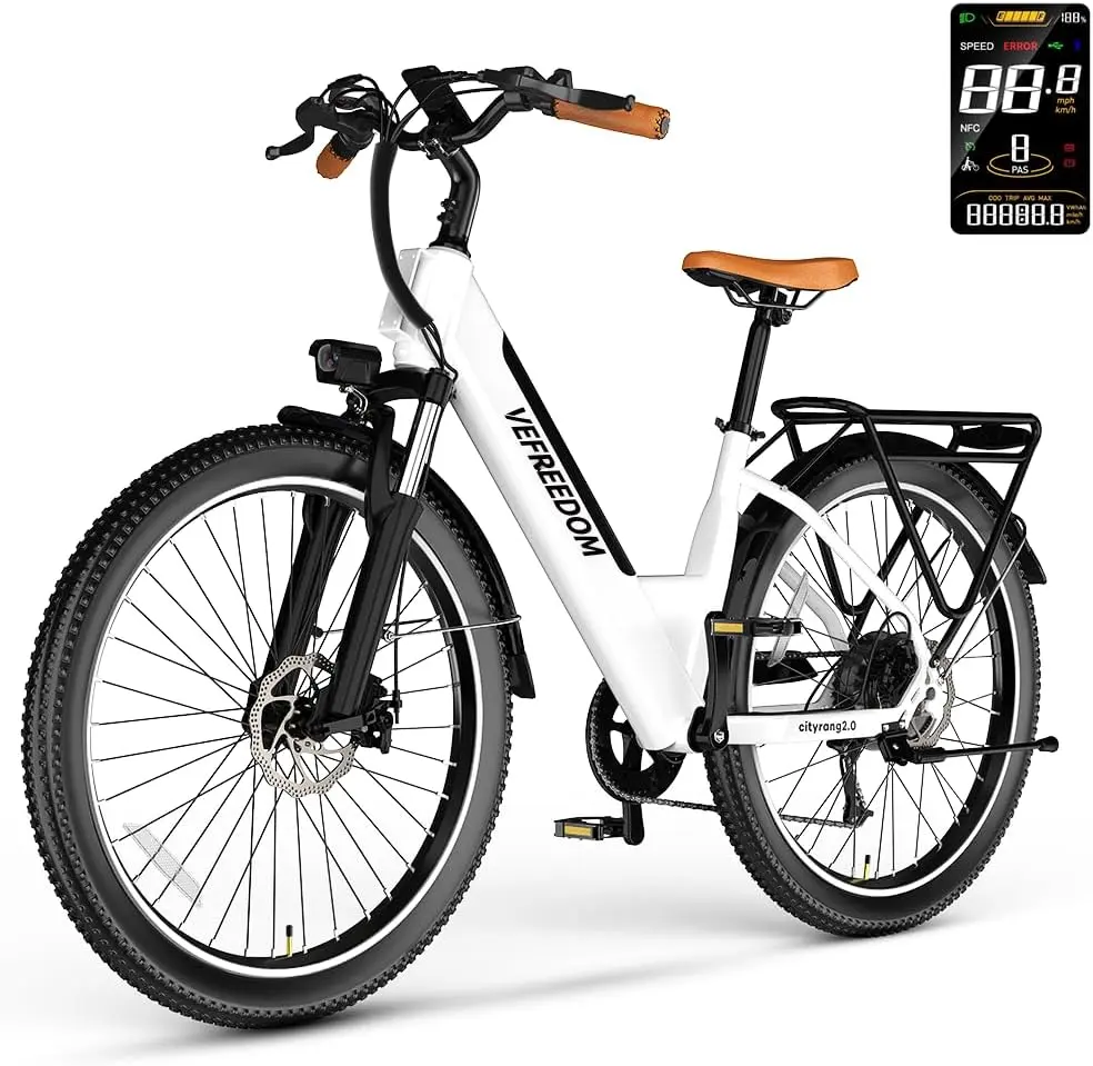 GREG1000w Peak Electric Bike for Adults,up 80 Miles 48V 15AH Removable Battery Ebike, 26" UL Certified Electric Mountain E Bike Adult Electric Bicycles for Commute Beach Snow